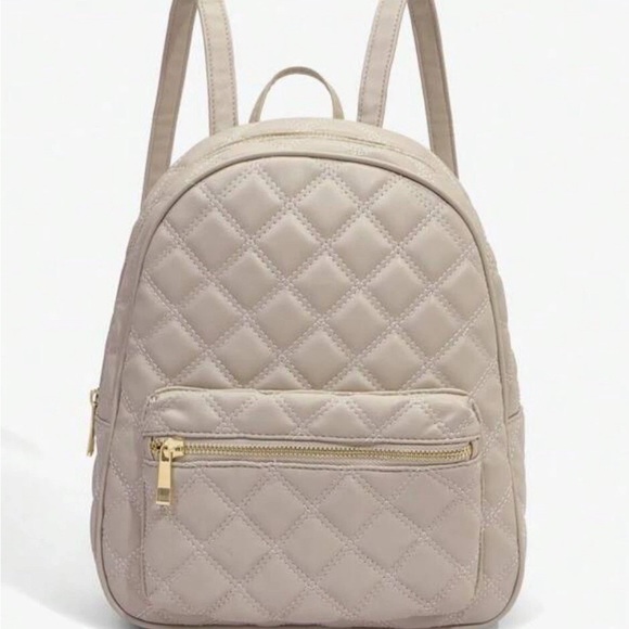 Quilted Cream Backpack - Picture 2 of 7